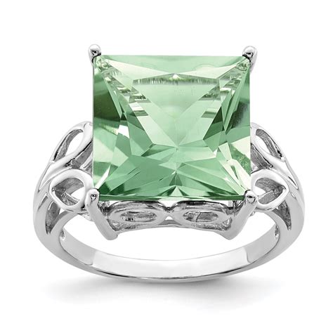 Jewelrypot Sterling Silver Green Quartz Ring Gem Wt 7 85ct