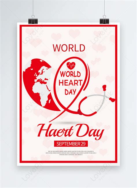 Red Creative World Heart Day Poster Template Image Picture Free