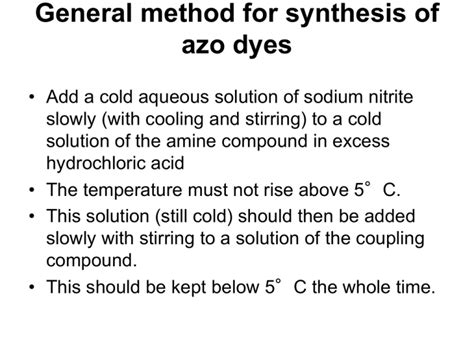 General method for synthesis of azo dyes