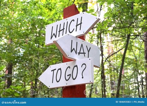 Which Way To Go Signpost With Three Arrows Stock Image Image Of