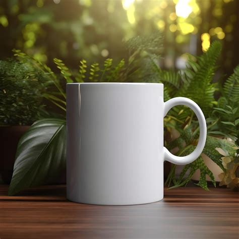 Premium Photo | A white coffee mug with a handle that says " coffee ...