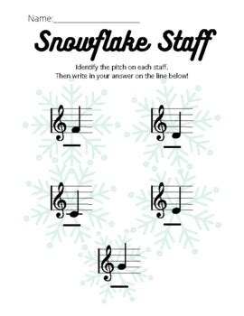 Snowflake Staff Middle C C Major Treble Clef By Amber Waldron Music