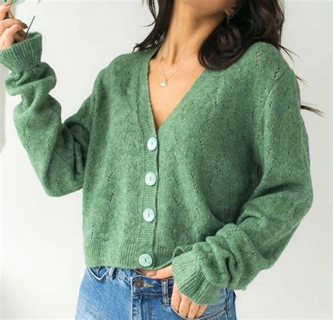 Green Wool Cardigan For Women V Neck Sweater Cardigan For Etsy