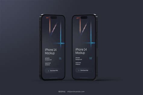 Ui Dark Iphone Pro Mockup Set