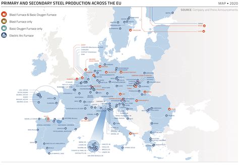 Map Of Steel Production In The EU R Europe