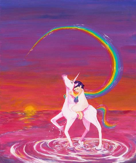 Me And The Rainbow Unicorn Painting By Su Chiao Chao Saatchi Art