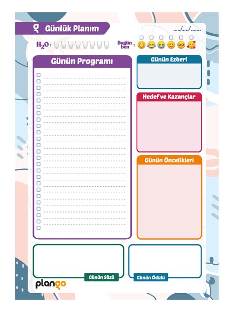 G Nl K Planlay C Daily Planner Ders Al Ma Planlay C Planlama