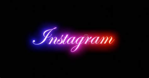 Instagram Written Neon Glowing Image Stock Image Image Of Interface