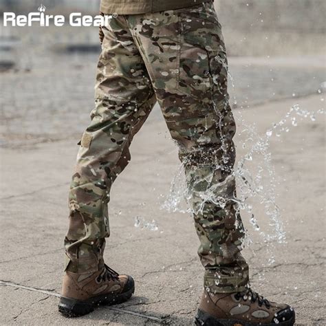 Refire Gear Camouflage Military Pants Men Multi Pocket Wearable Tactical Combat Pant Army