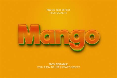 Premium Psd Mango Editable D Text Effect Premium Psd