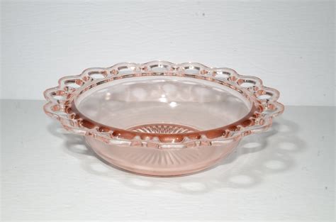 Pink Depression Glass Old Colony Lace Edge Open Lace Etsy