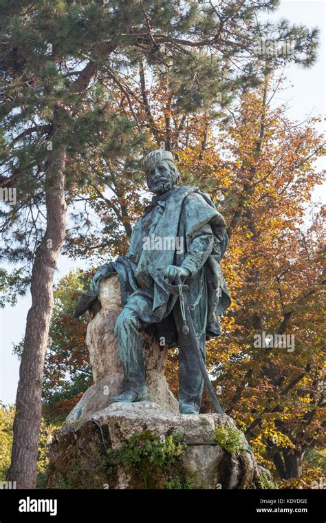 Giuseppe Garibaldi Statue In Viale Garibaldi Venice Italy At The Head