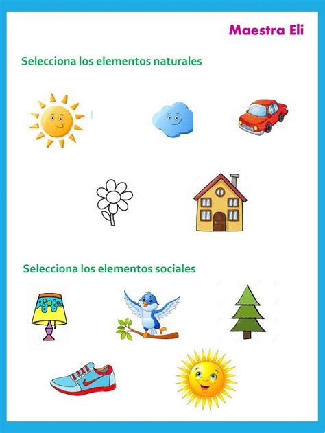 Elementos Naturales Y Sociales Interactive Worksheet