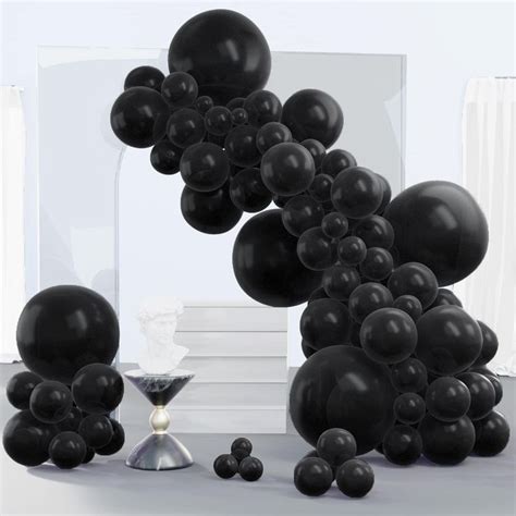 Partywoo Black Balloons Pcs Black Balloons Different Sizes Pack Of