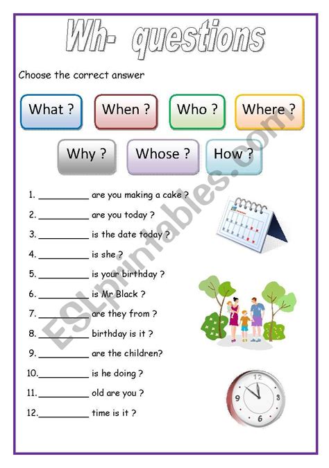 Answering Simple Wh Questions Worksheets