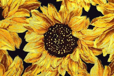 Sunflower Fabric Cotton Quilting Fabric Harvest Price By Etsy