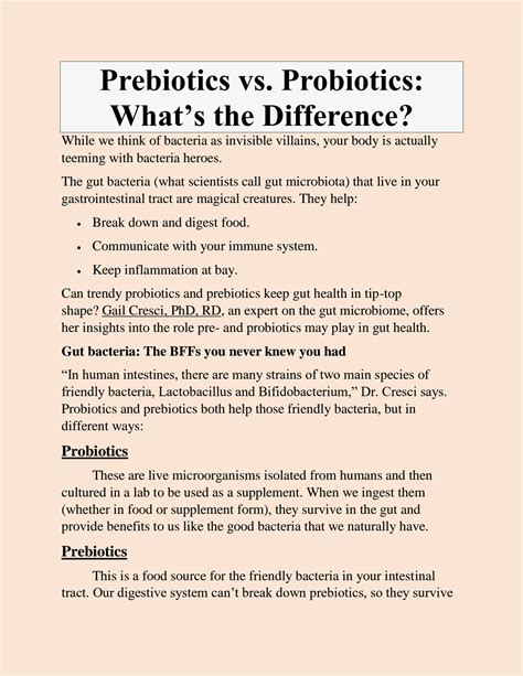 SOLUTION Prebiotics Vs Probiotics What S The Difference Studypool