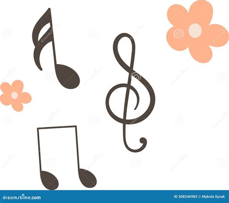 Music Notes And Flowers Pattern Stock Vector Illustration Of Music