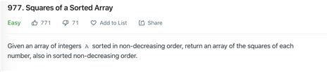 Leetcode 977 Squares Of A Sorted Array Solution With Java Sheepcore