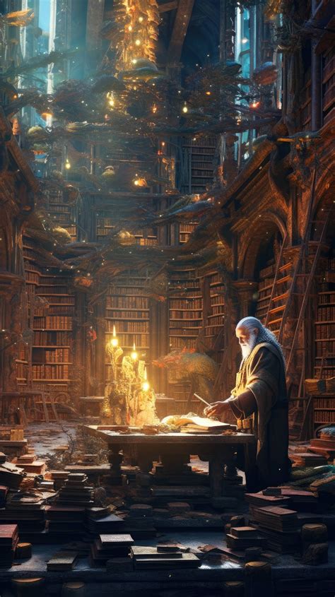 A 4K Ultra HD Mobile Wallpaper Portraying An Ancient Wizard In A