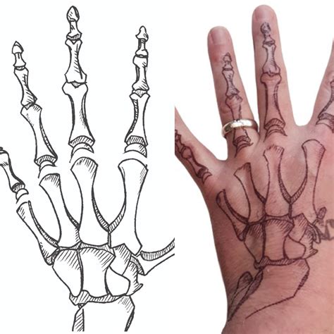 Skeleton Hand Drawing For Tattoo