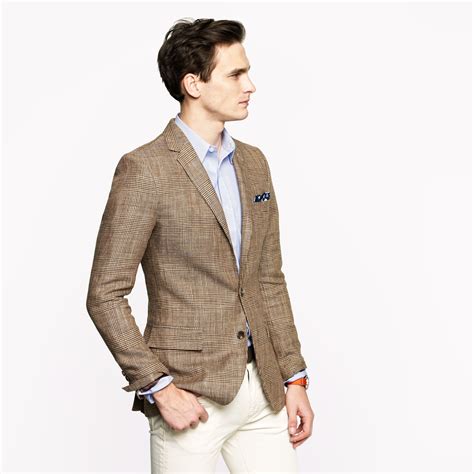 J Crew Glen Plaid Silklinen Sportcoat In Ludlow Fit In Brown For Men Lyst