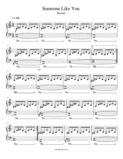 Someone Like You Instrumental sheet music for Piano download free in ...