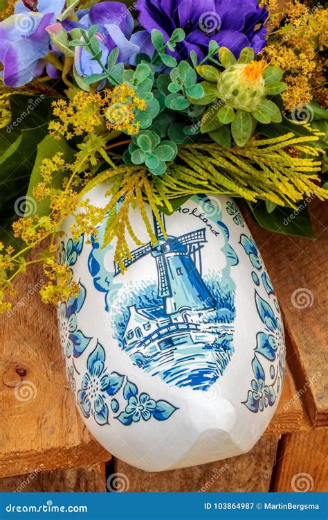 Dutch Souvenir Clog With Painted Windmill Stock Image Image Of