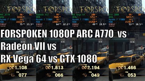 Forspoken 1080p Benchmarks Arc A770 Vs Radeon Vii Vs Rx Vega 64 Vs Gtx 1080 Youtube