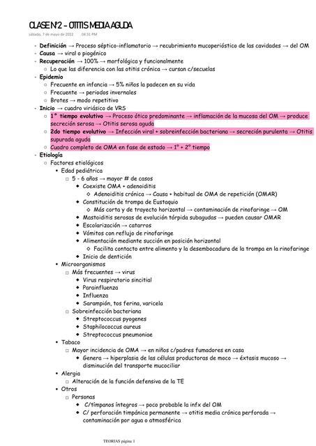 Otitis Media Aguda Yeni De Los Angeles Rodrigo Rimarachin Udocz