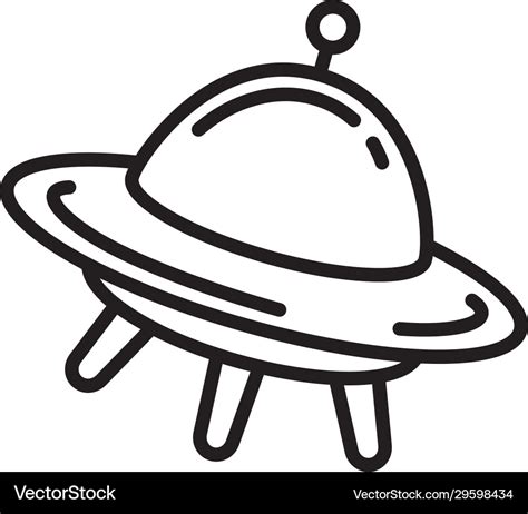 Ufo Flying Spaceship Icon Template Black Color Vector Image