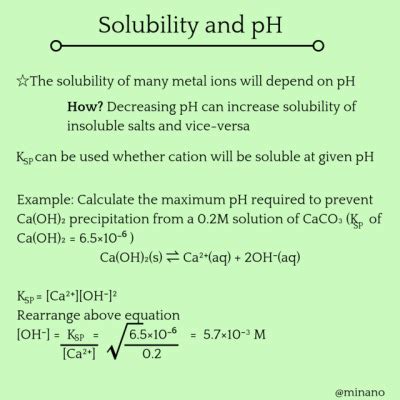 Relationship Between Solubility And PH From This Tumbex