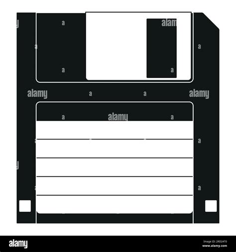 Floppy Disk Black And White Vector Illustration Of Floppy Diskette