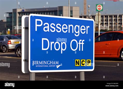 Passenger Drop Off Sign Birmingham International Airport England Uk