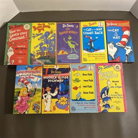 VINTAGE DR SEUSS Vhs Bundle Lot Grinch Cat In The Hat Yertle The