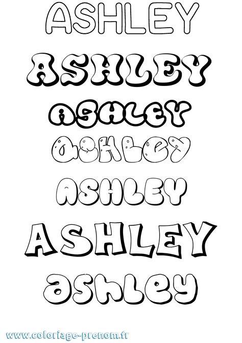 Coloriage du prénom Ashley à Imprimer ou Télécharger facilement