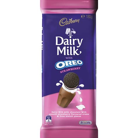 Cadbury Dairy Milk Chocolate Oreo Strawberry 180g Block | Woolworths