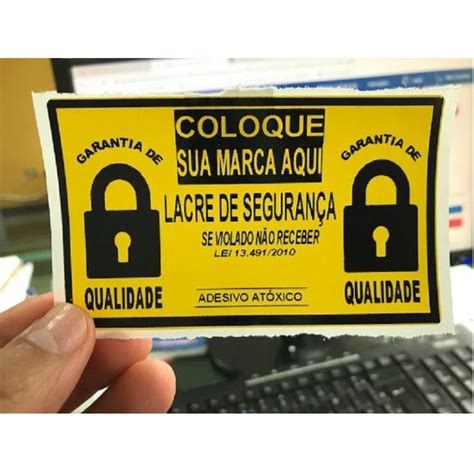 Lacre Adesivo De Seguran A Personalizado Tamanho Cm X Cm Rolo