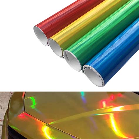 10cm 100cm Chrome Laser Car Sticker Holographic Wrap Rainbow Vinyl Film