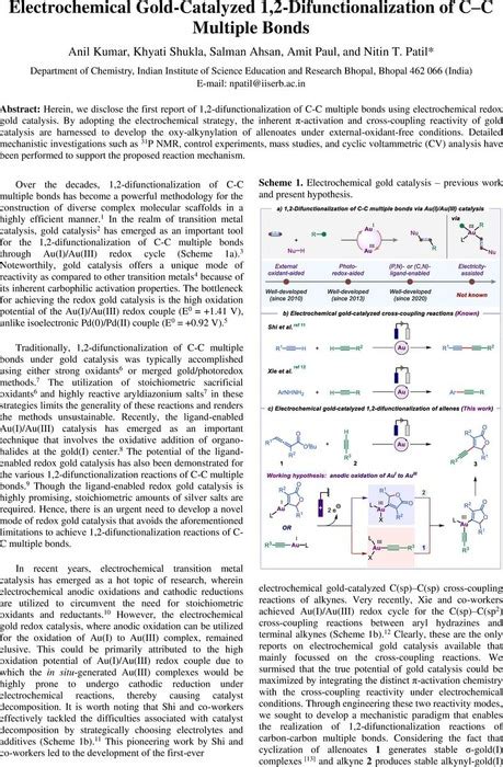 Electrochemical Gold Catalyzed 1 2 Difunctionalization Of CC Multiple