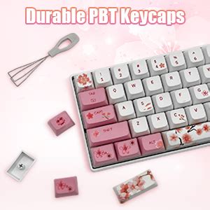 Amazon Zmx Cherry Blossom Pink Gaming Keyboard Compact Hot Swappable Rgb Usb C Wired