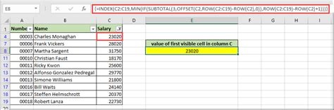 How To Find And Get The Value Of First Visible Cell After Filtering In