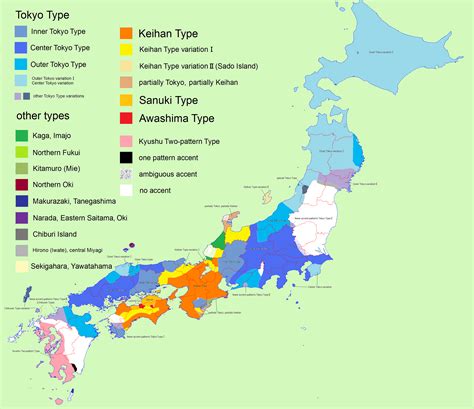 Map Of Japanese Accents Pitches Historical Pictures Historical Maps