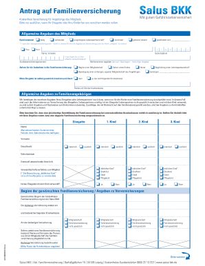 Salus Bkk Familienversicherung Antrag Fill Online Printable