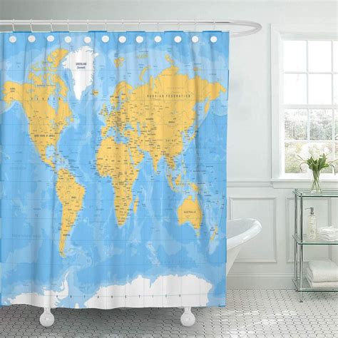 Ksadk Blue Detailed Political Physical Topographic Colored World Map