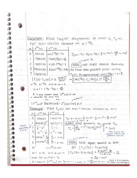 Examples of Taylor series - MATH 1020 - Studocu