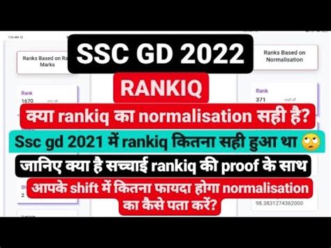 SSC GD 2022 SSC GD 2022 RANKIQ SSC GD 2022 NORMALISED MARKS