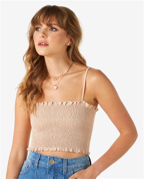 Riachuelo Top Cropped Feminino Al A Fina Lastex Bege Pool By Riachuelo