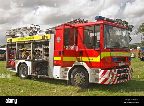 Wiltshire Fire Brigade Dennis Sabre Fire Engine On Standby At A Local