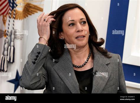 U S Vice President Kamala Harris Virtually Meets With Workers To